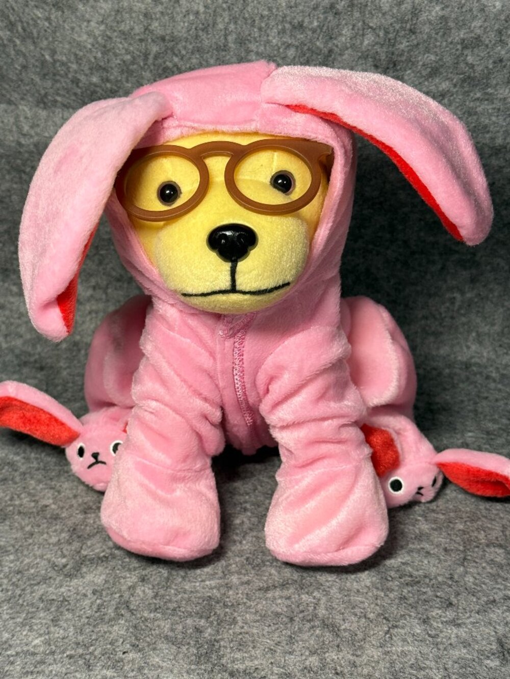 Raising Cane's 2025 Pink Bunny Plush "A Christmas Story" - Ralphie Cane Dog